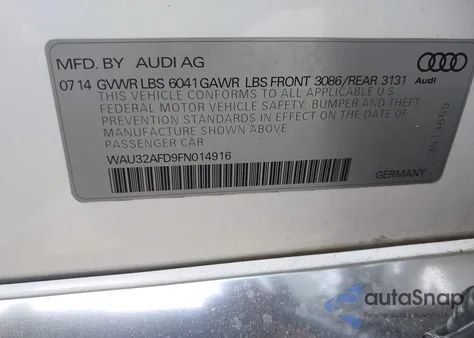 2015 Audi A8 L 4.0T from USA, damaged, VIN WAU32AFD9FN014916